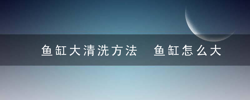 鱼缸大清洗方法 鱼缸怎么大清洗